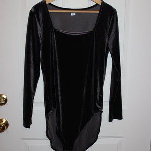 Black Velvet Long Sleeve Bodysuit